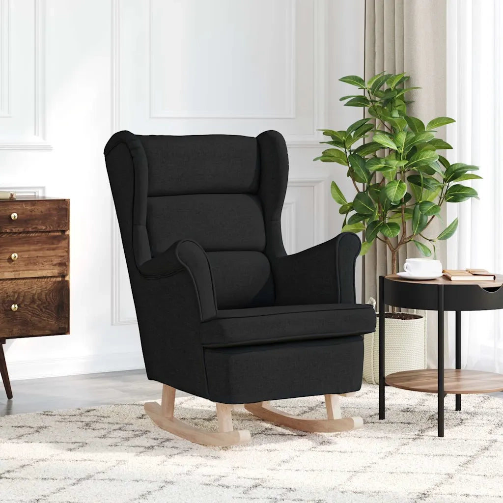 Sedia a Dondolo Nera 74x90x102 cm in Tessuto 4016921