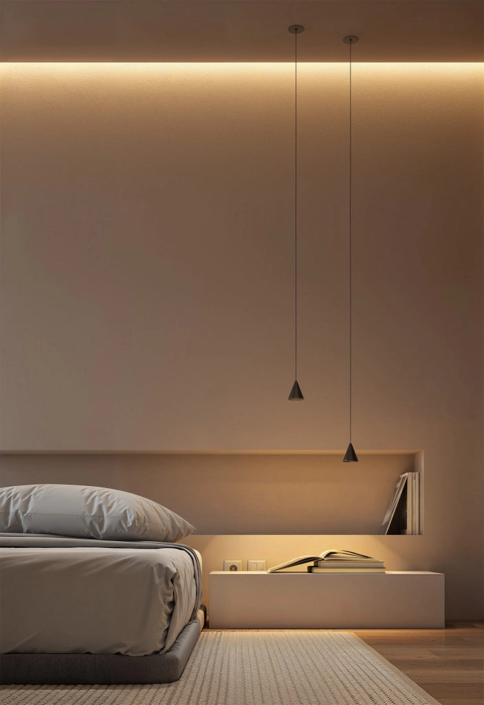 Lampada a Sospensione Zoe Surface Beneito & Faure 7W 38° 3000K Bianco Opaco - Design Conico LED CRI90 UGR<19 per Illuminazione Interni