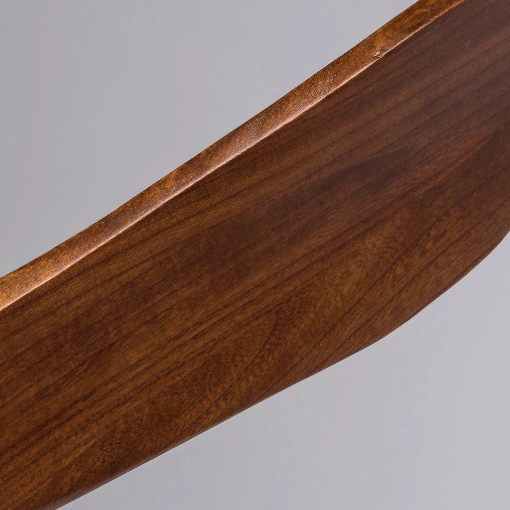 Ventilatore da soffitto con luce; 5 pale in legno massello; noce e nero
