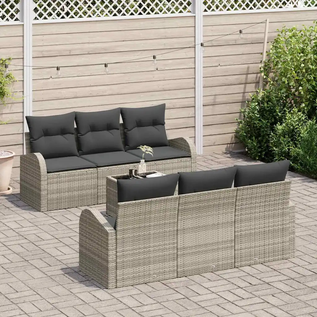 Set Divano da Giardino 7 pcs Grigio chiaro e grigio scuro