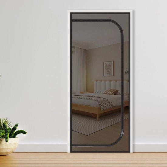 Recinzione per animali domestici, alta, anti-mordicamento, porta anti-furto, porta anti-zanzare, recinzione per gatti, con chiusura a cerniera, adatto per soggiorno, cucina, camera da letto, Nero, 80x210cm