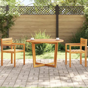 Tavolo da pranzo rotondo da giardino Ø110x75 cm in Legno Massello di Acacia 4108135