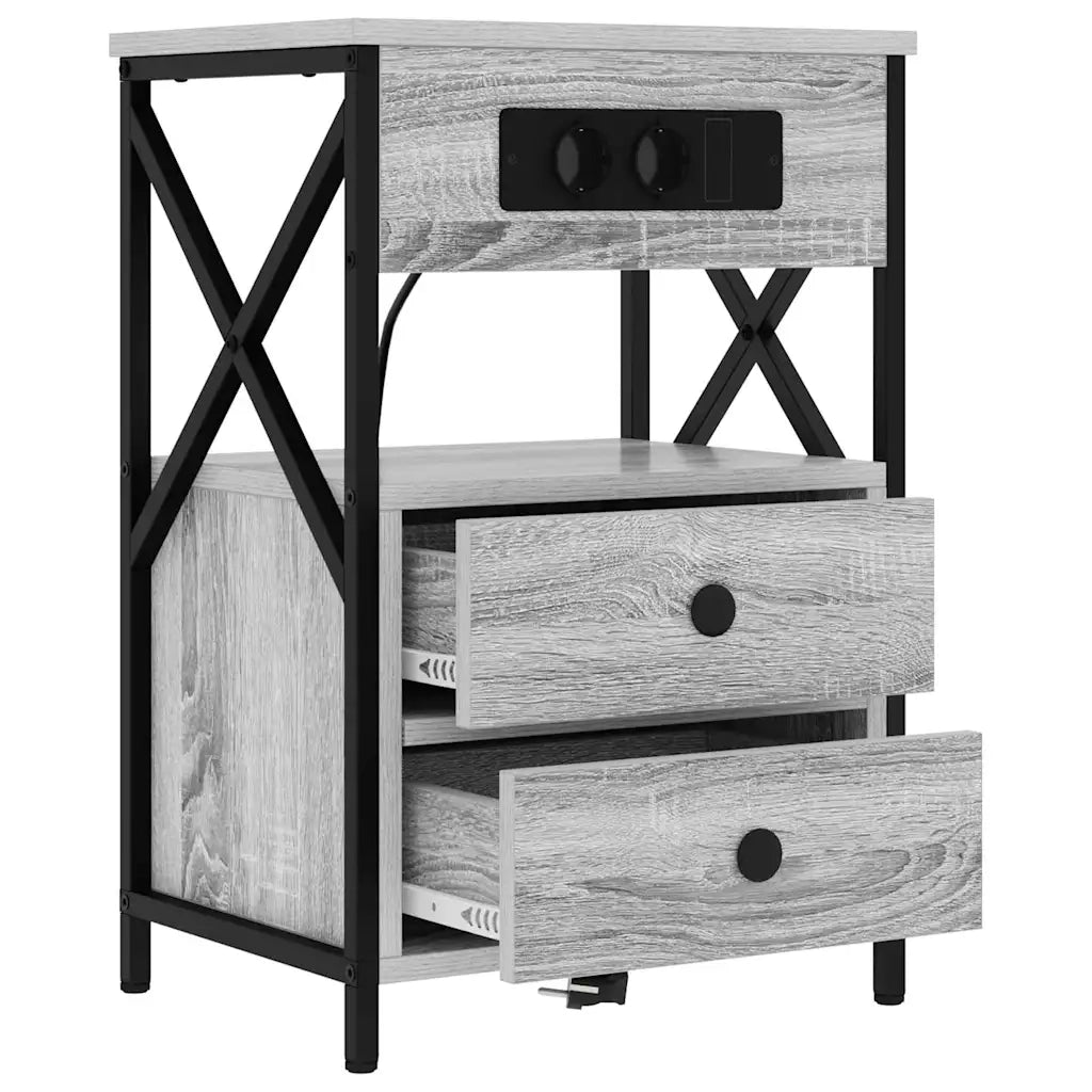 Armadio da Notte 2 pcs Grigio Sonoma 40 x 31 x 60 cm 859467