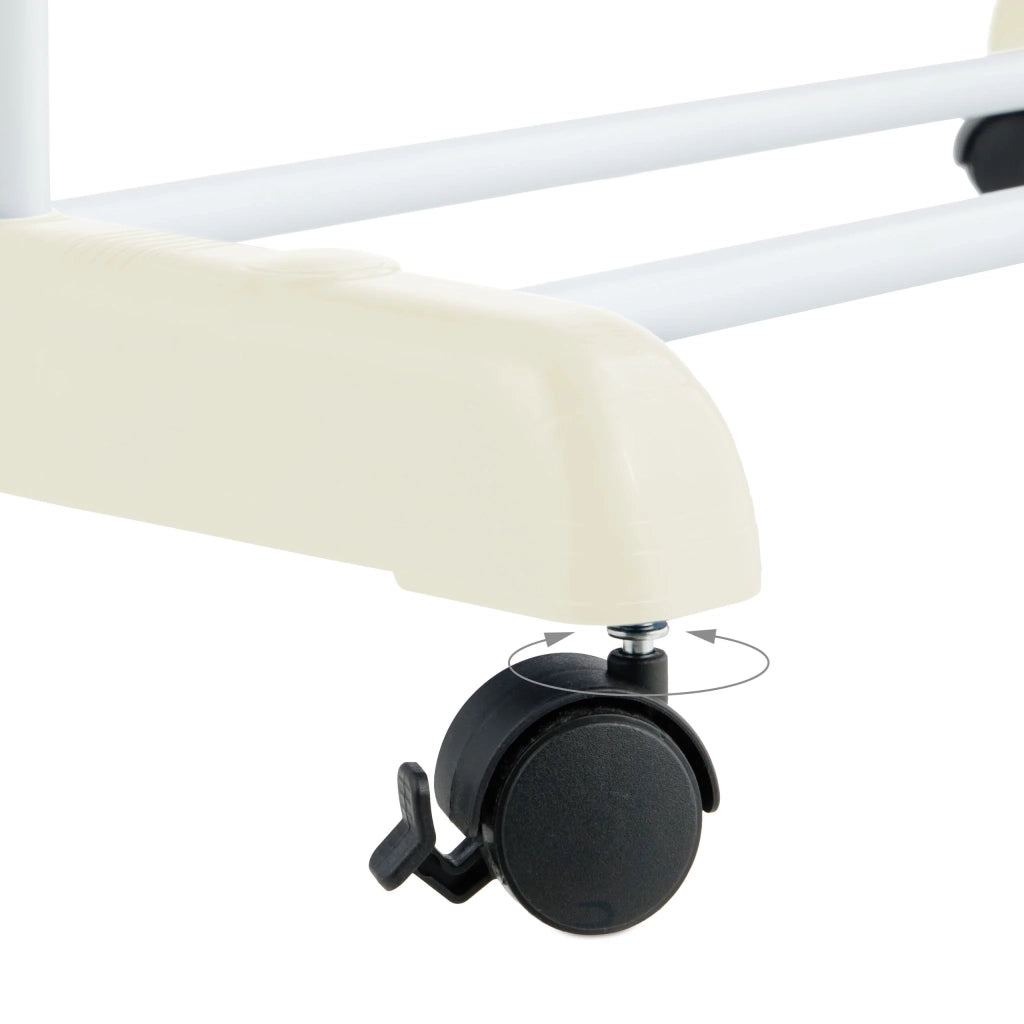 Stendibiancheria su ruote salva-spazio 4 livelli 105 x 75 x 180 cm con bracci pieghevoli in metallo bianco 13_0017285