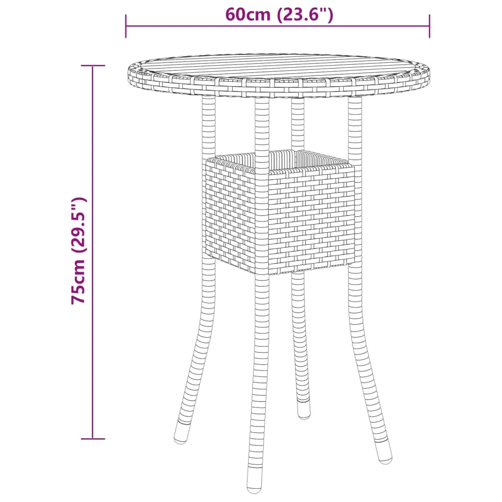 Set da Pranzo per Giardino 3 pz | Set Salotto da Giardino in Polyrattan Nero