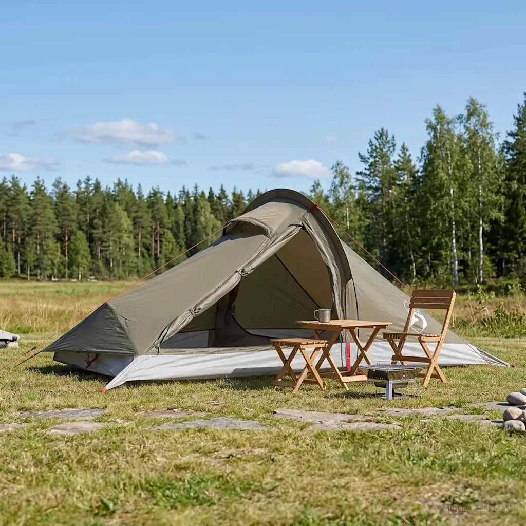 Tenda da backpacking Marrone e Grigio 4 persone