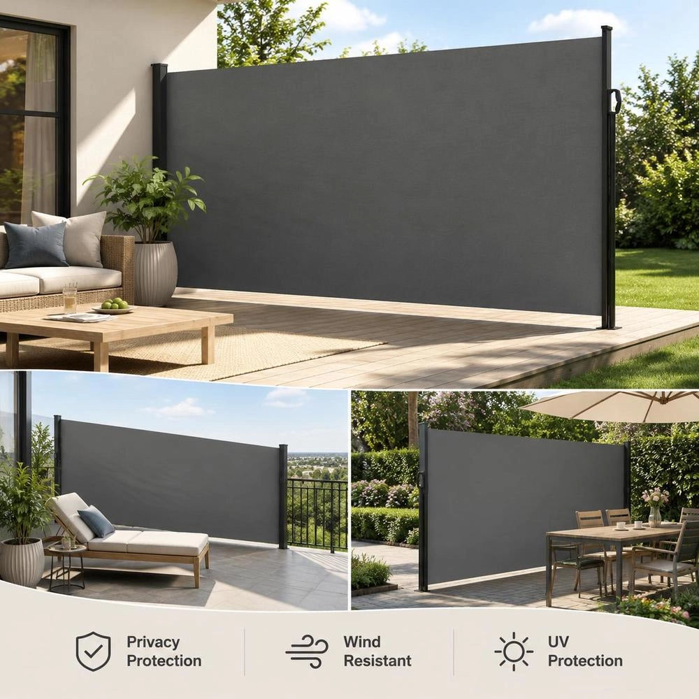 Extendable Side Awning, Anthracite, 220x300 Cm