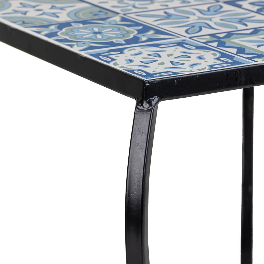 Set di 3 supporti in mosaico nero e metallo