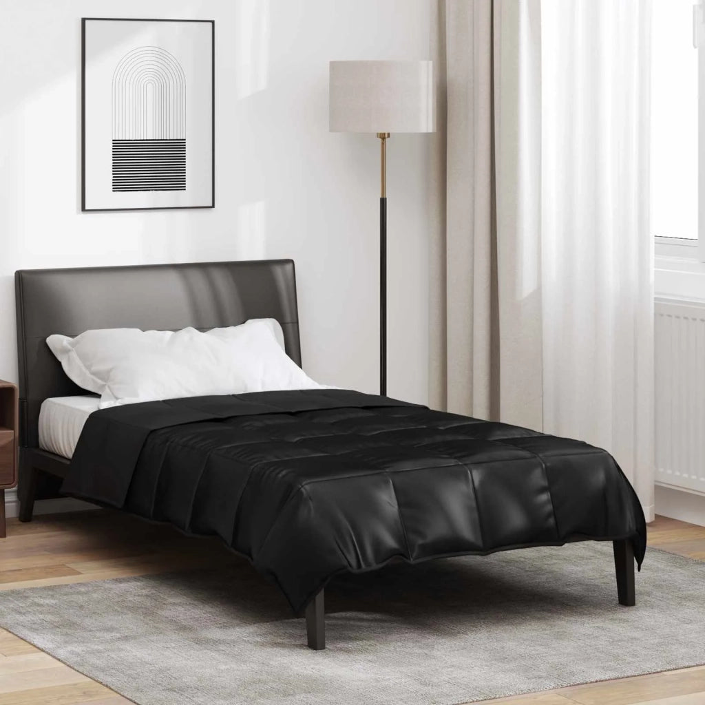 Piumone | Duvet Completo Annuale Nero 155 x 220 cm Satin e Micropile