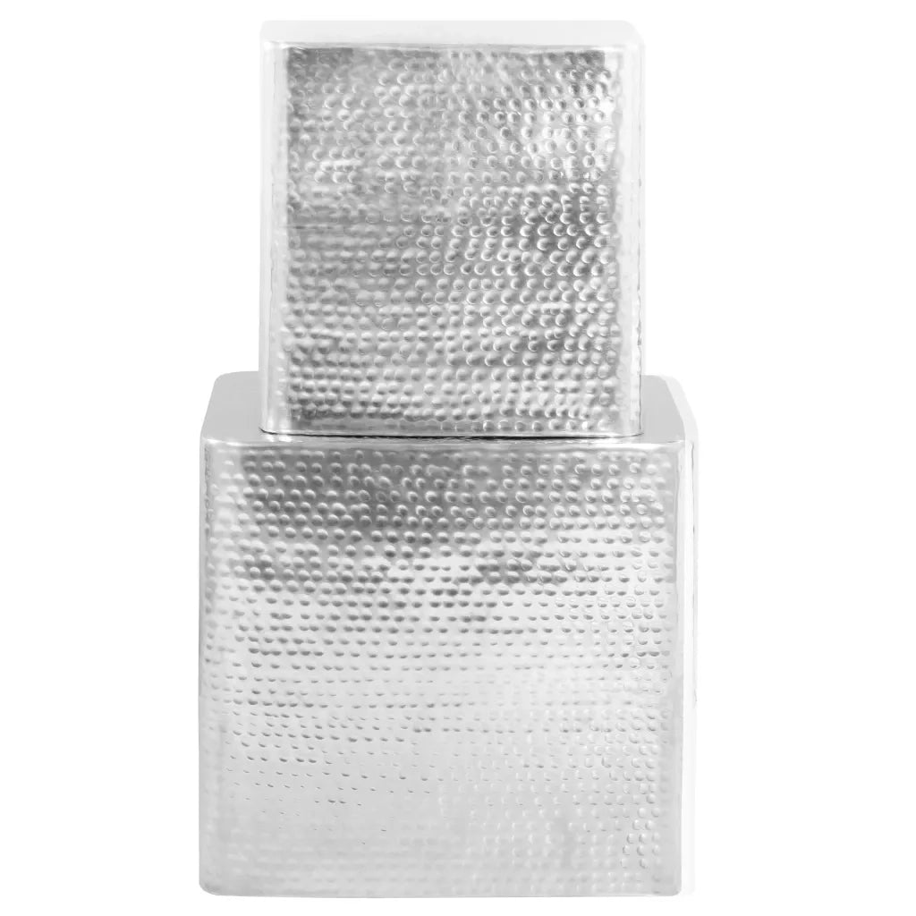 Tavolini da Salotto 2 pz Argento in Alluminio 246504