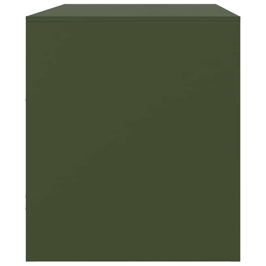 Mobile TV multimediale scaffale TV mobile TV sala da pranzo soggiorno camera da letto verde oliva 67 x 39 x 44 cm acciaio verde 02_0028262