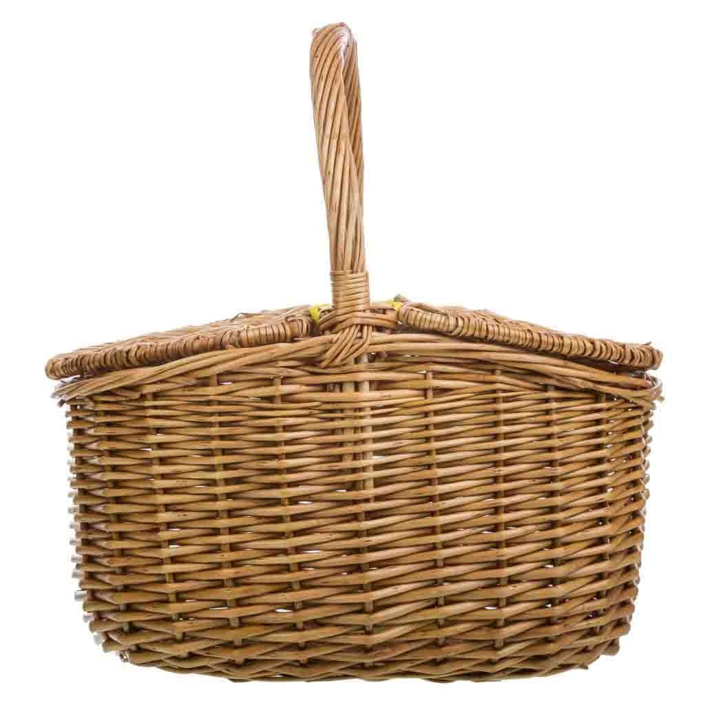 Cesto in vimini marrone con coperchio 32x21x16/32h
