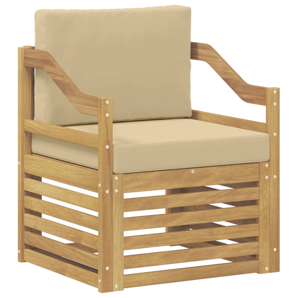Divano da esterno Poliestere Bianco e beige 3439115
