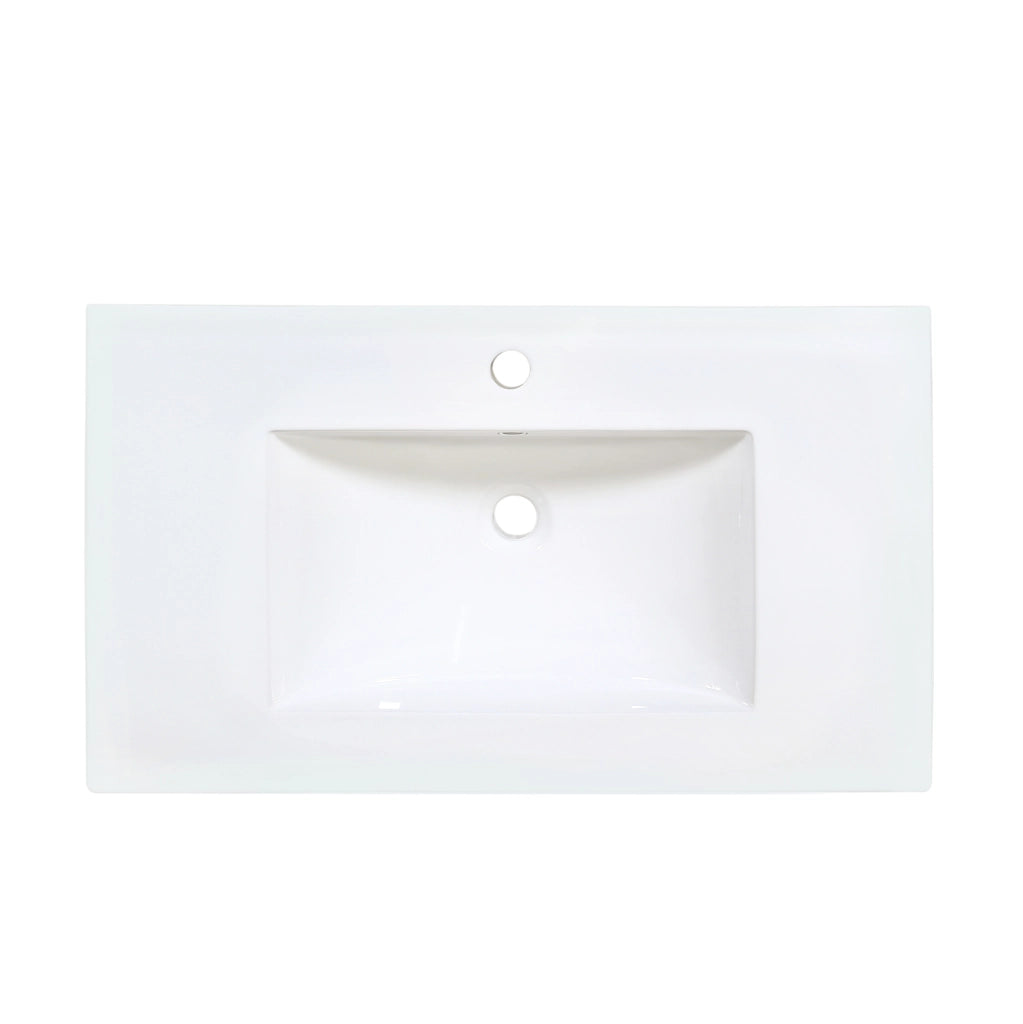 Mobile sottolavabo sospeso 81 cm in MDF con lavabo in ceramica e LED bianco
