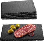 Piatti da Servire in Pietra Naturale - 23 x 15 cm - Tavolo da Aperitivo con Strato Antiscivolo - Da Formaggio, Carne o Tapas