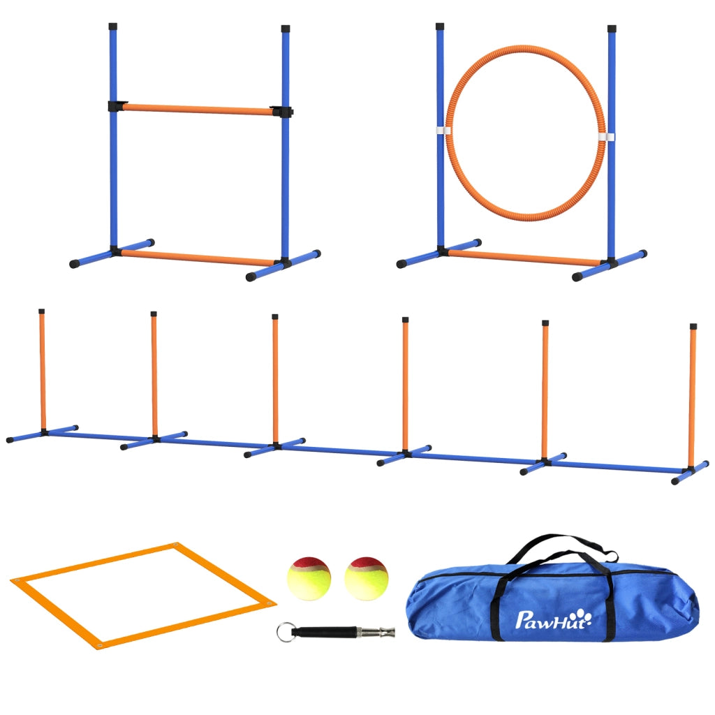 Gioco per Cani Agility ¨C zephmum ¨C 4 Pezzi, Arancione e Blu
