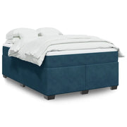 Giroletto a Molle con Materasso Blu Scuro 140x190 cm in Velluto 3285285