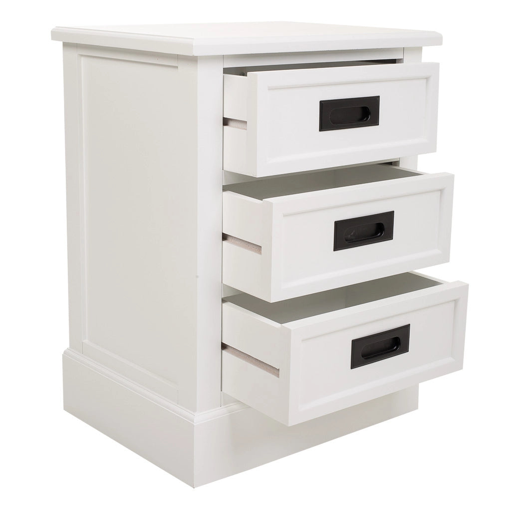 Comodino in legno bianco 45x35x60