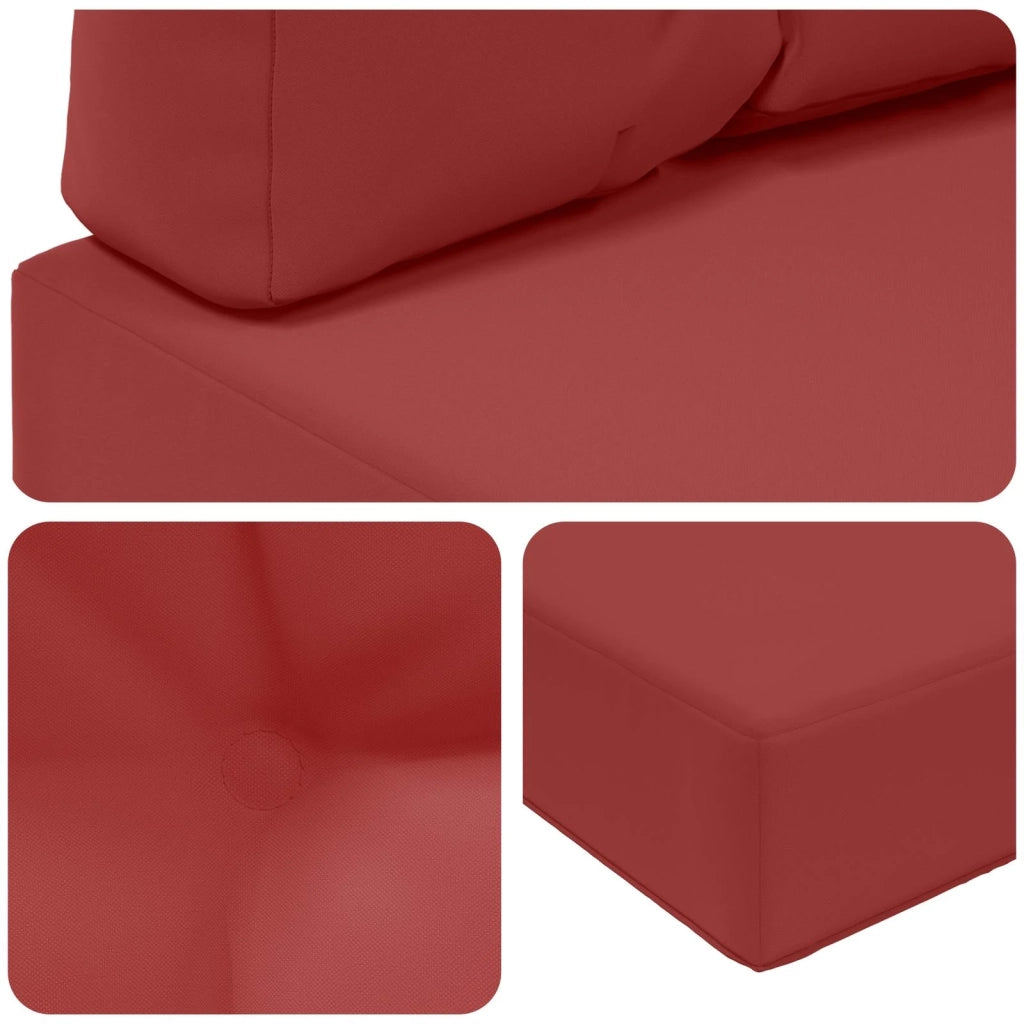 Cuscino per divano da esterno 3 pcs Rosso vino Poliestere 900889
