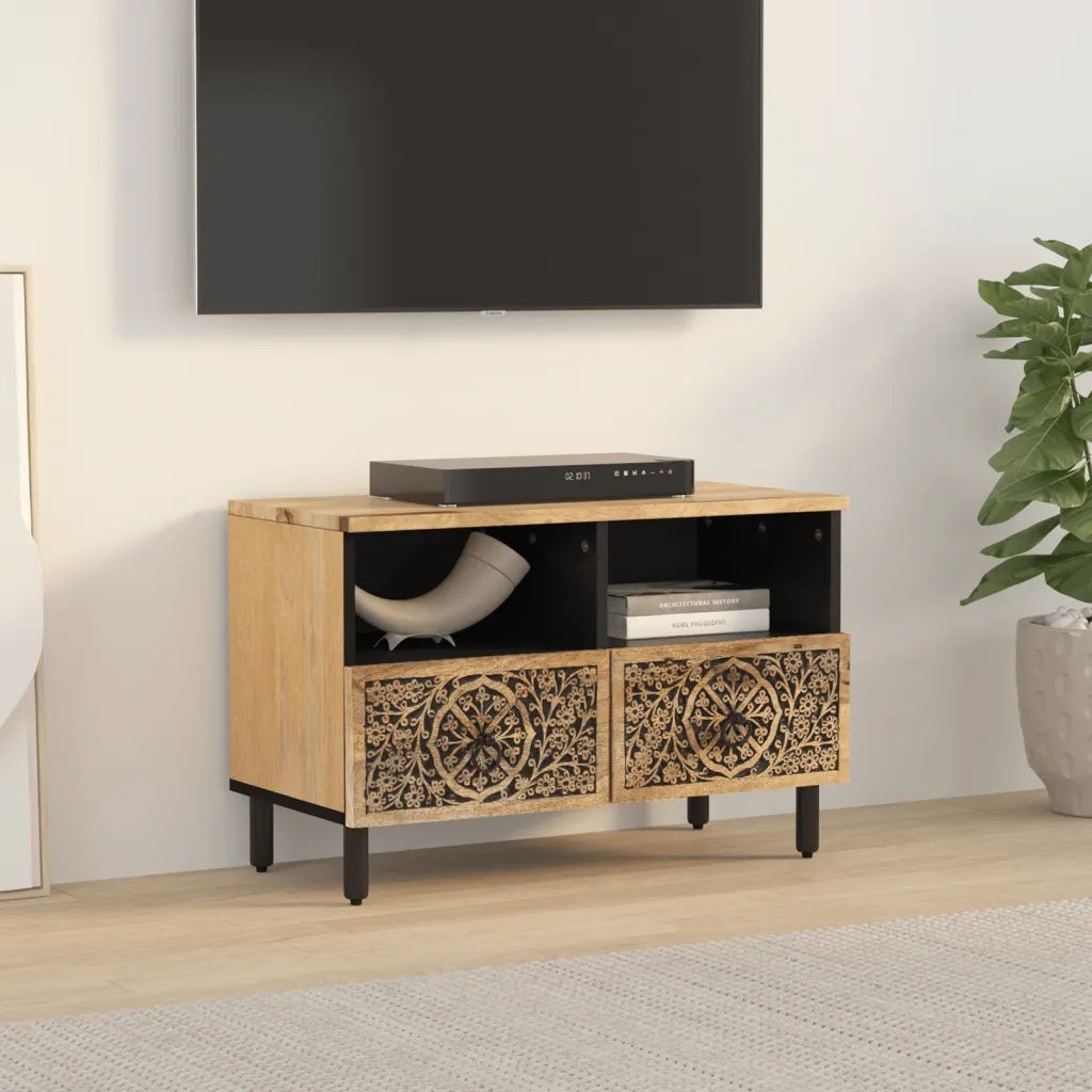 Mobile TV | Armadietto TV | Mobile Porta TV 70x33x46 cm in Legno Massello di Mango
