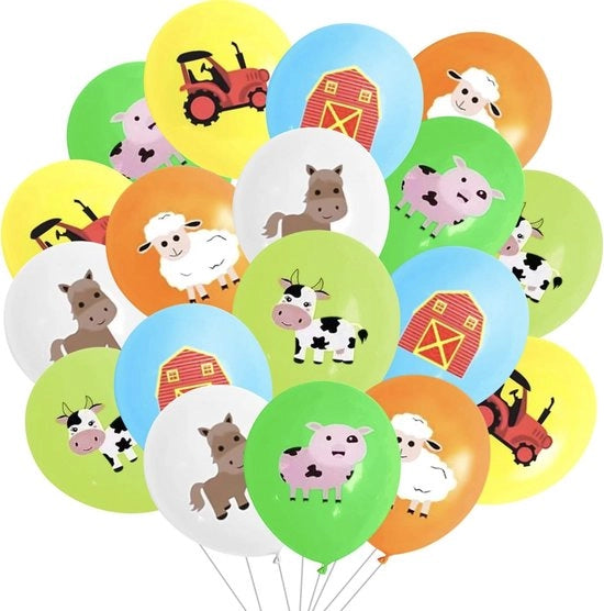 Balloni per Festa di Contadino 36 pezzi – Balloni per Trattori e Veicoli Agricoli – Balloni per Festa di Ragazzi – Decorazioni per Festa di Compleanno e Tematica