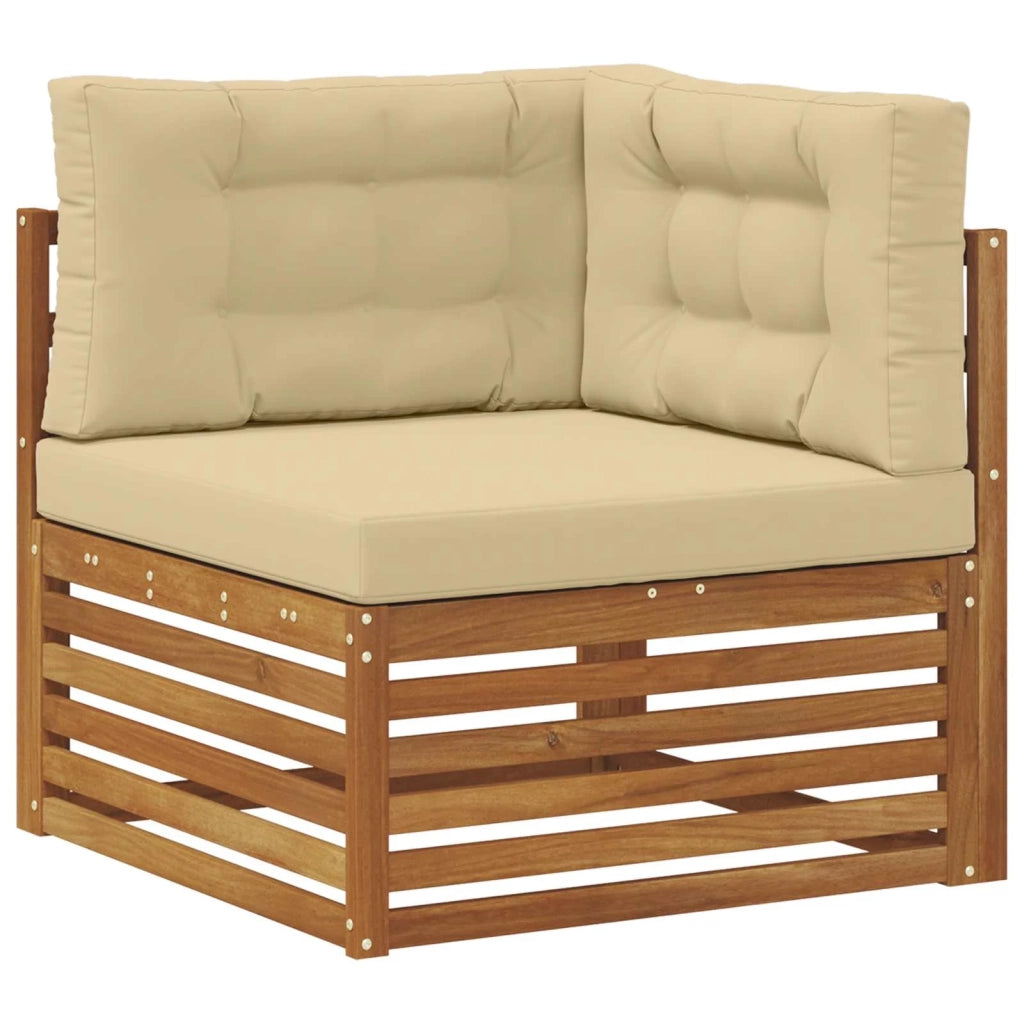 Set di divani da esterno con cuscino 6 Pezzo Naturale e Beige 3374103