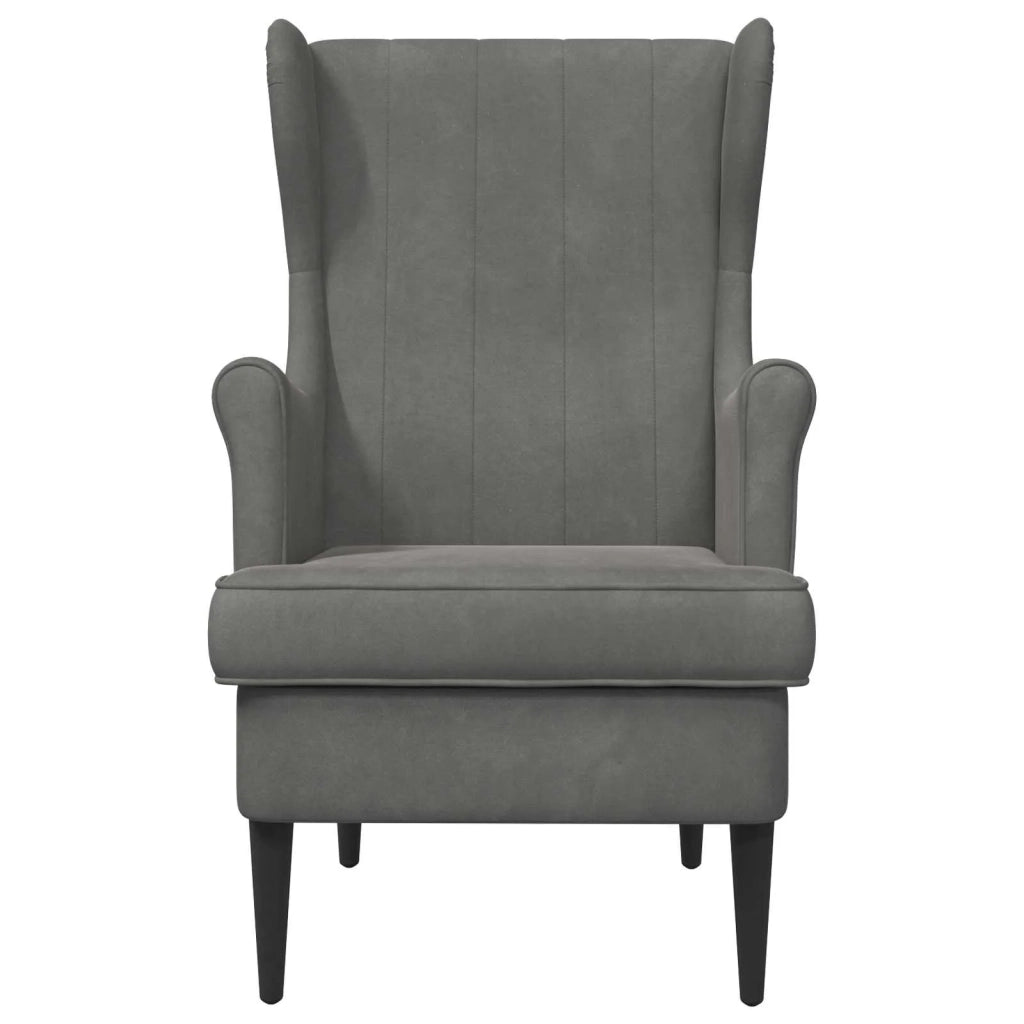 Poltrona Grigio Scuro Velluto 42029938