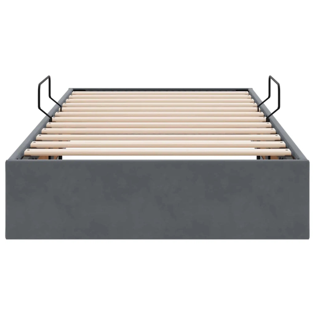Letto ottomano Grigio Scuro 90 x 190 cm Velluto 3442851