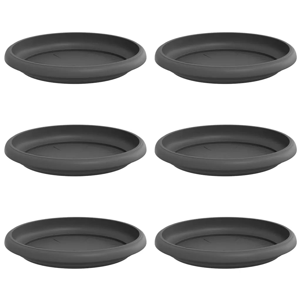 Vassoio Rotondo per Fiori 6 pcs Nero Ø 14 x 2 cm Plastica 42020306