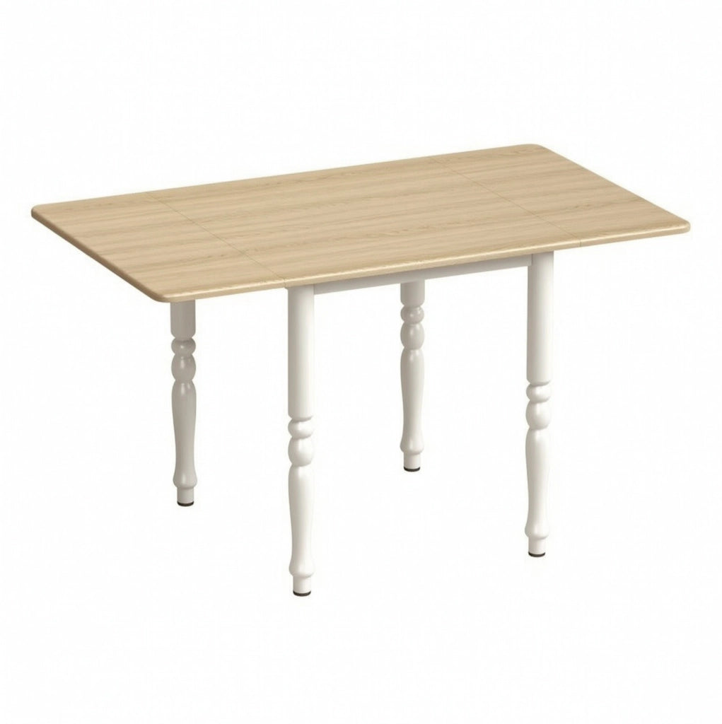 Tavolo da pranzo pieghevole estensibile 74-134 cm rovere bianco