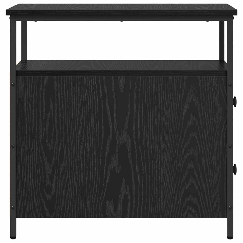 Armadio da Notte con cassetto 2 pcs Rovere nero 30 x 60 x 60 cm 871276