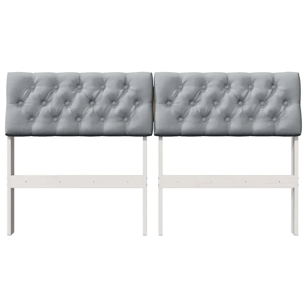 Testiera imbottita Grigio chiaro 140 cm Pino massello 879178
