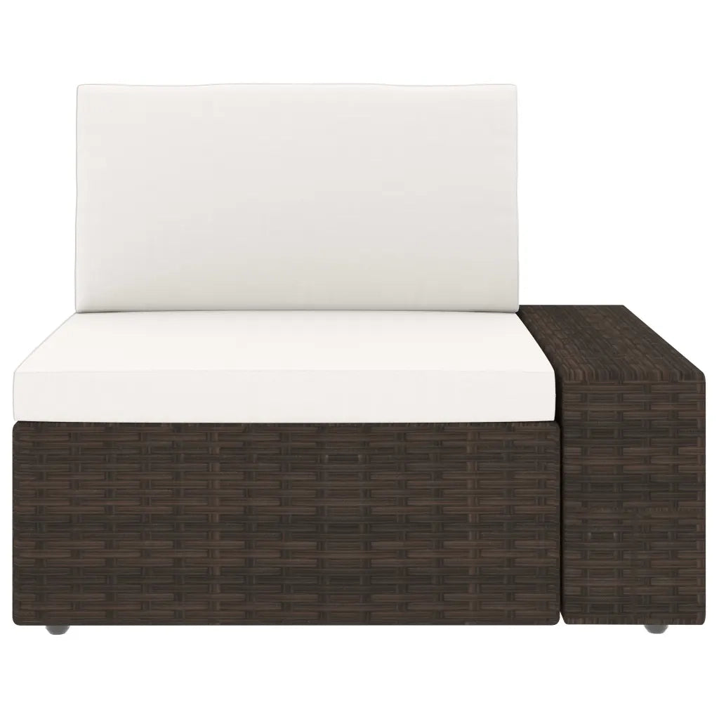Divano Modulare a 2 Posti in Polyrattan Marrone 49515