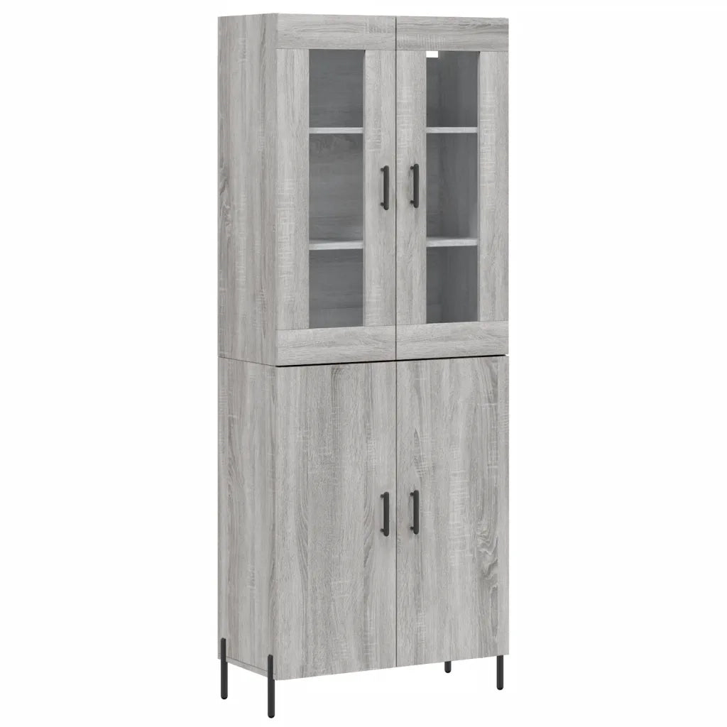 Credenza | Madia | Buffet da pranzo | Armadio da pranzo Grigio Sonoma 69,5x34x180 cm in Legno Multistrato