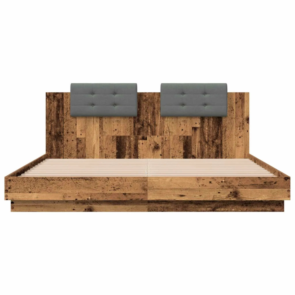 Letto matrimoniale | Letto per adulti | Struttura letto con testata Legno vecchio 200 x 200 cm