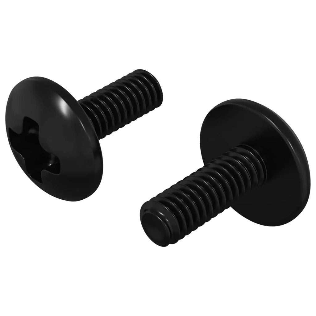 Viti a manica 2 pcs Nero M4 x 10 mm Acciaio 864532