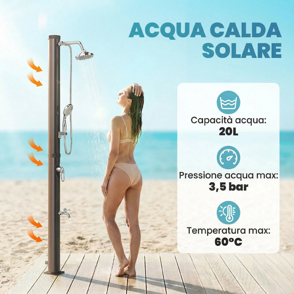 Doccia Solare 20L per Giardino ¨C Minimal ¨C Nero