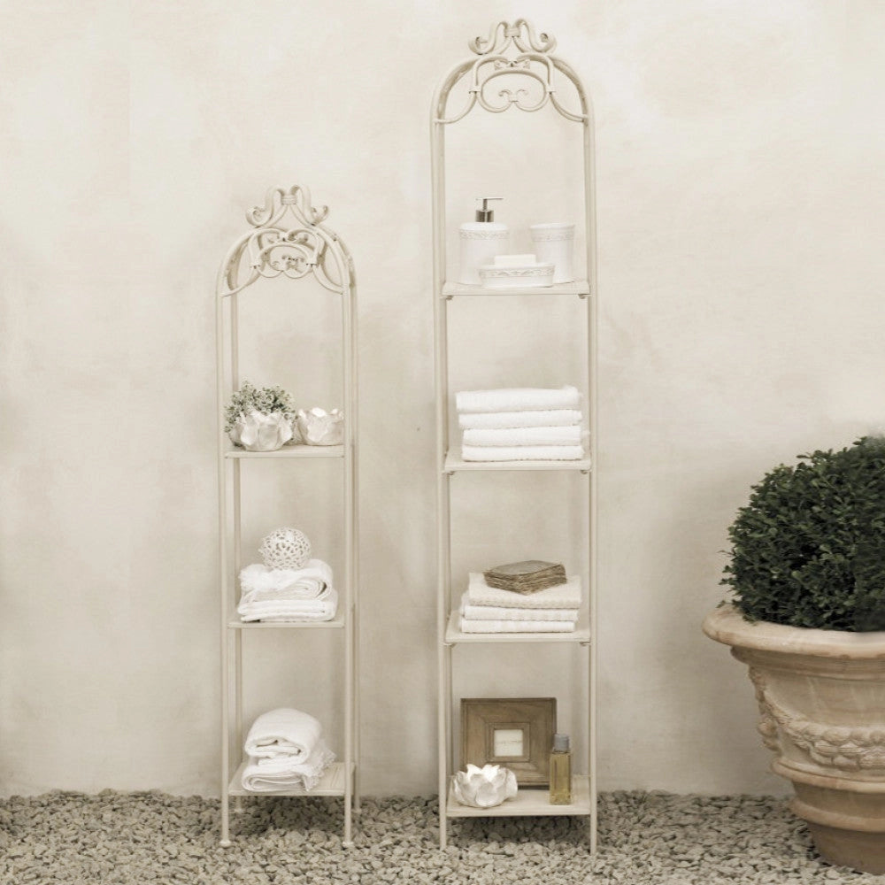 Set 2 Scaffali Doriane in Alluminio Bianco Antico