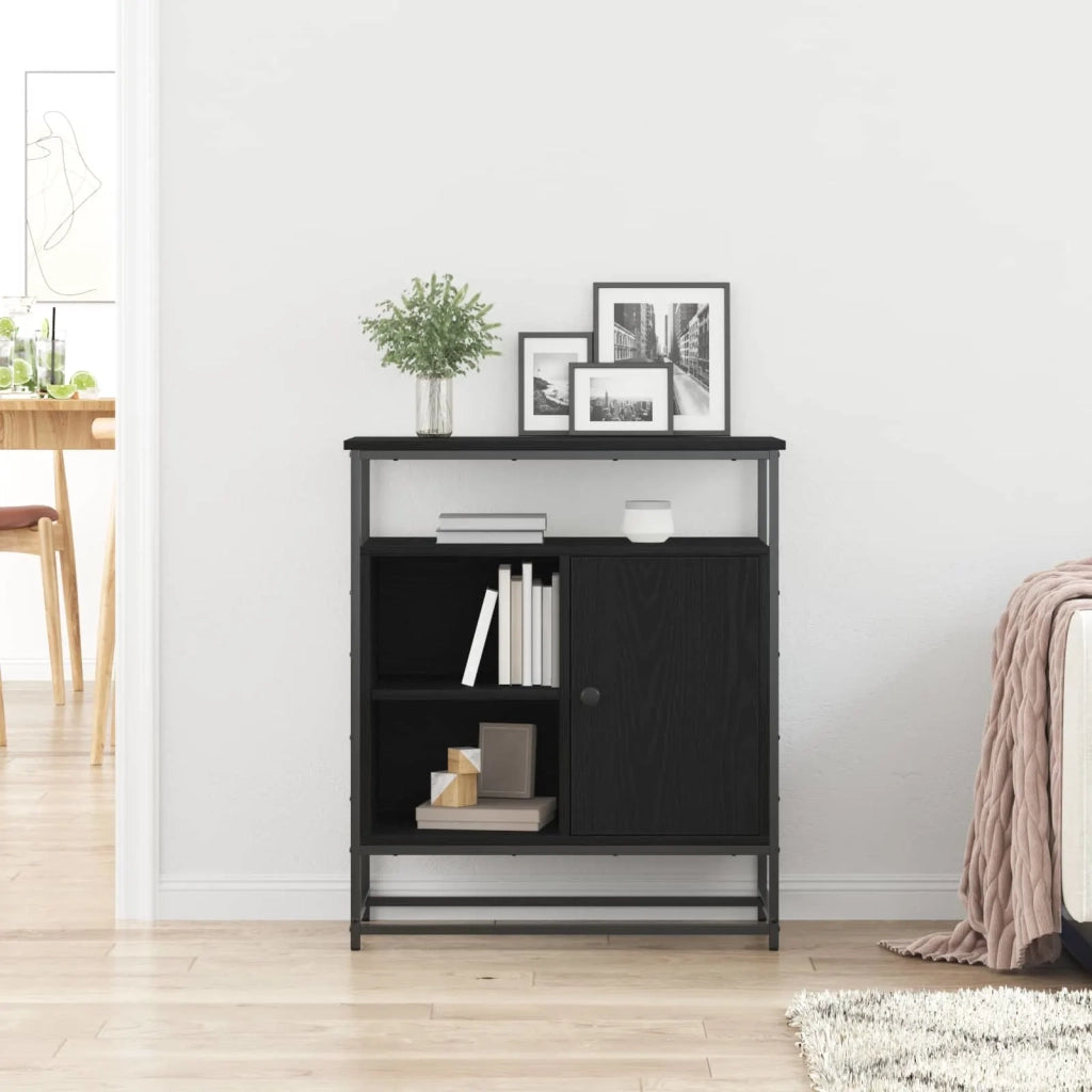 Credenza | Madia | Buffet da pranzo | Armadio da pranzo Rovere Nero 69 x 35 x 80 cm Legno multistrato