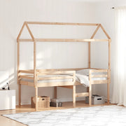 Letto a Soppalco con Tetto 90x190 cm Legno Massello di Pino 3282138