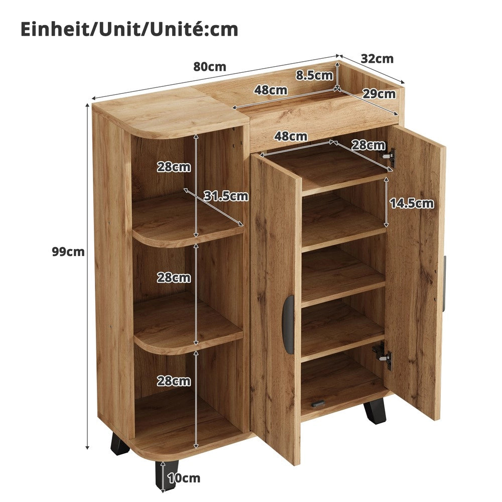 Scarpiera Slim con Ante e Ripiani ¨C MINIMAL ¨C Legno, Ingresso