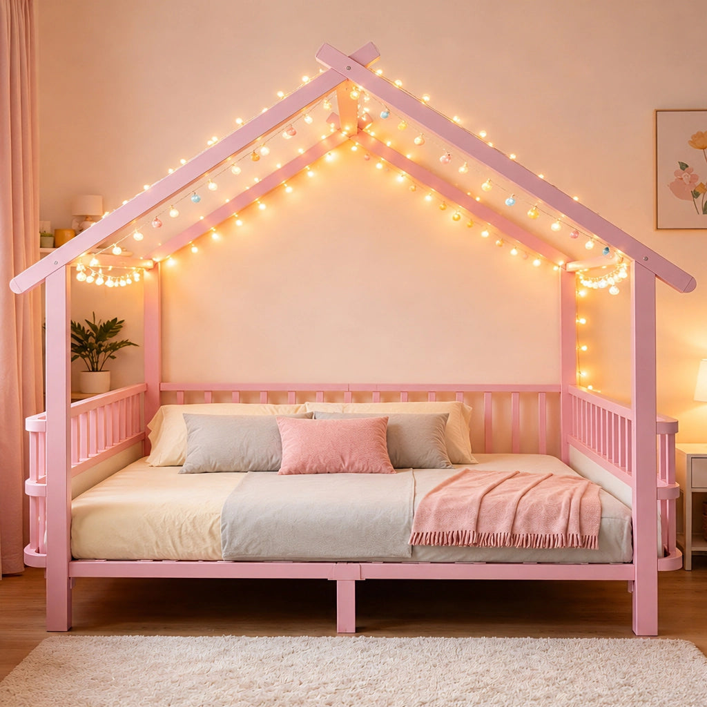 letto per bambini in metallo rosa 140 x 200 cm