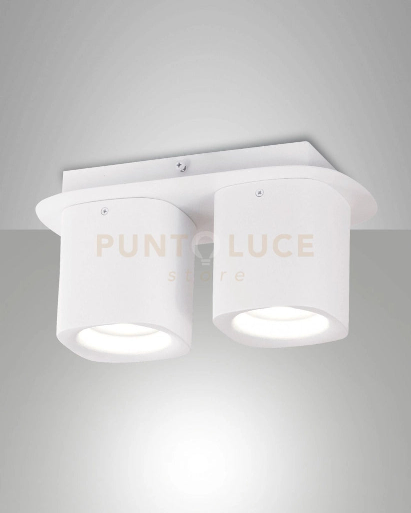 SMOOTH SPOT BIANCO 2 LUCI  ATTACCO GU10 IP20 IN ALLUMINIO