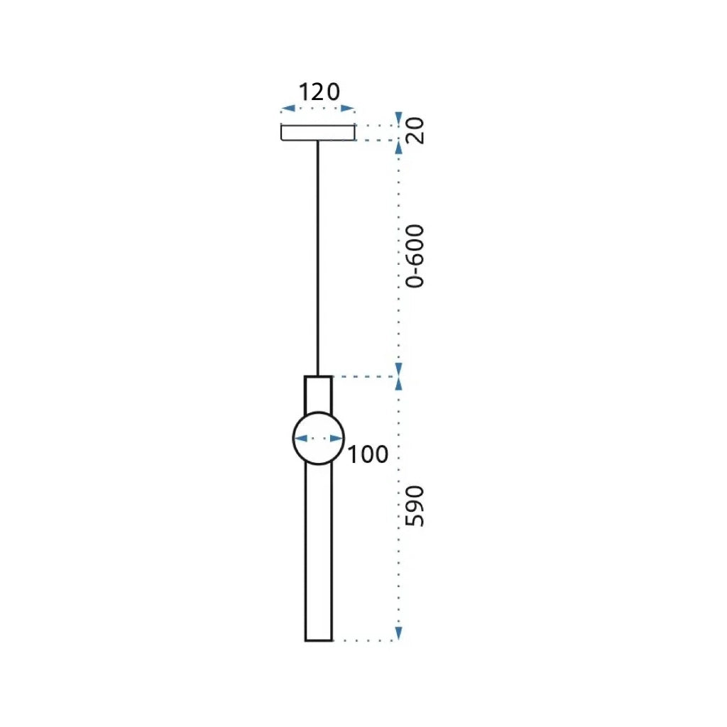 Lampada Da Soffitto Pensile Lungo Led Bianco Oro App476-cp