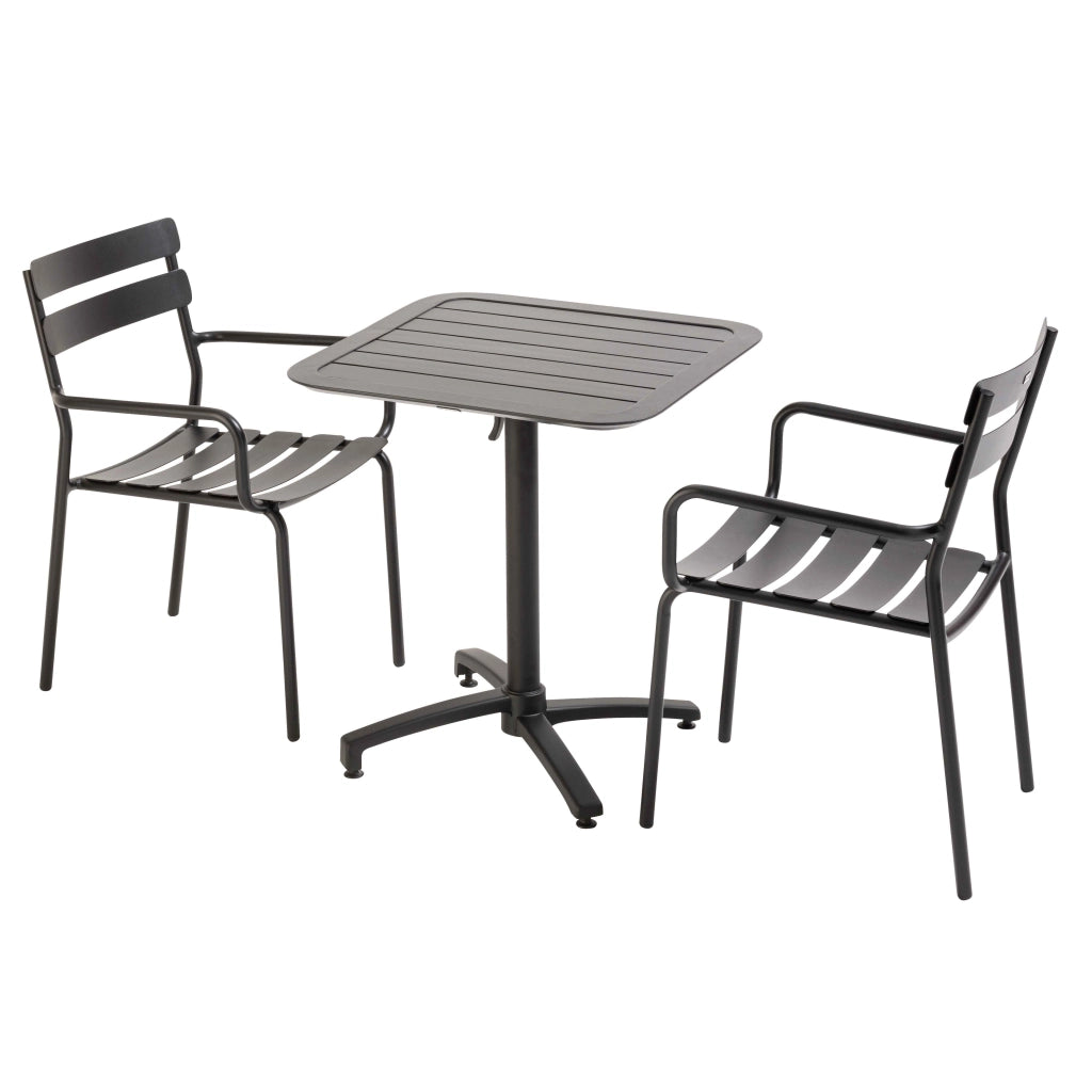 Oviala - Tavolo reclinabile 70 x 70 cm e 2 sedie nero