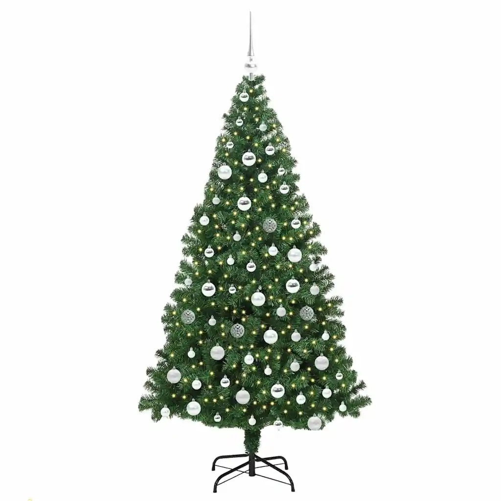 Albero di Natale Artificiale-Albero Natalizio con 300 LED Verde 180 cm 783081