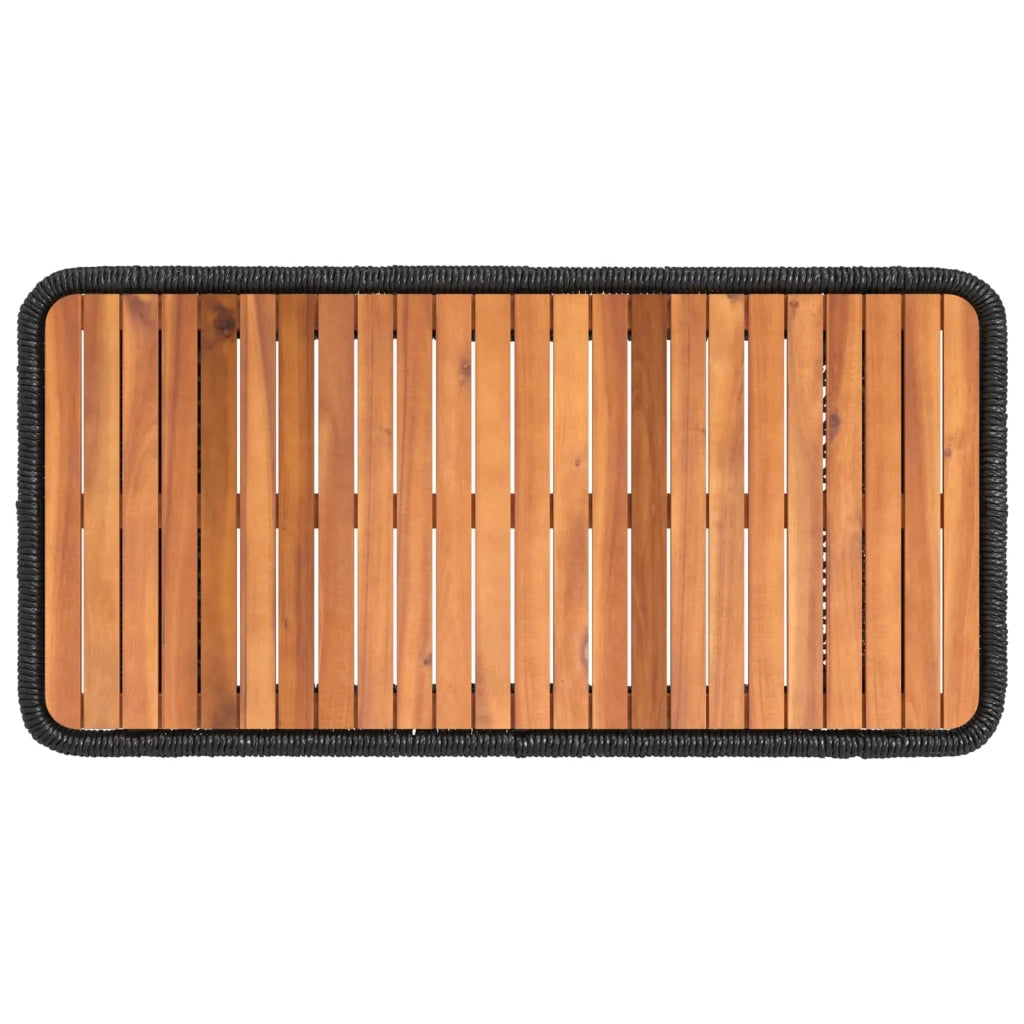 Set da Pranzo per Giardino 4 pz | Set Salotto da Giardino Nero e Crema polyrattan