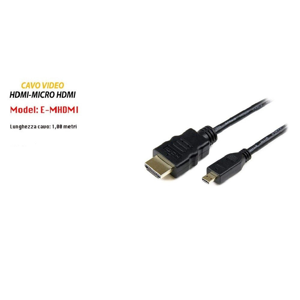 Trade Shop - Cavo Video Da Hdmi-micro Hdmi Cavo 1 Metro Per Computer Portatile Maxtech E-mhdmi -