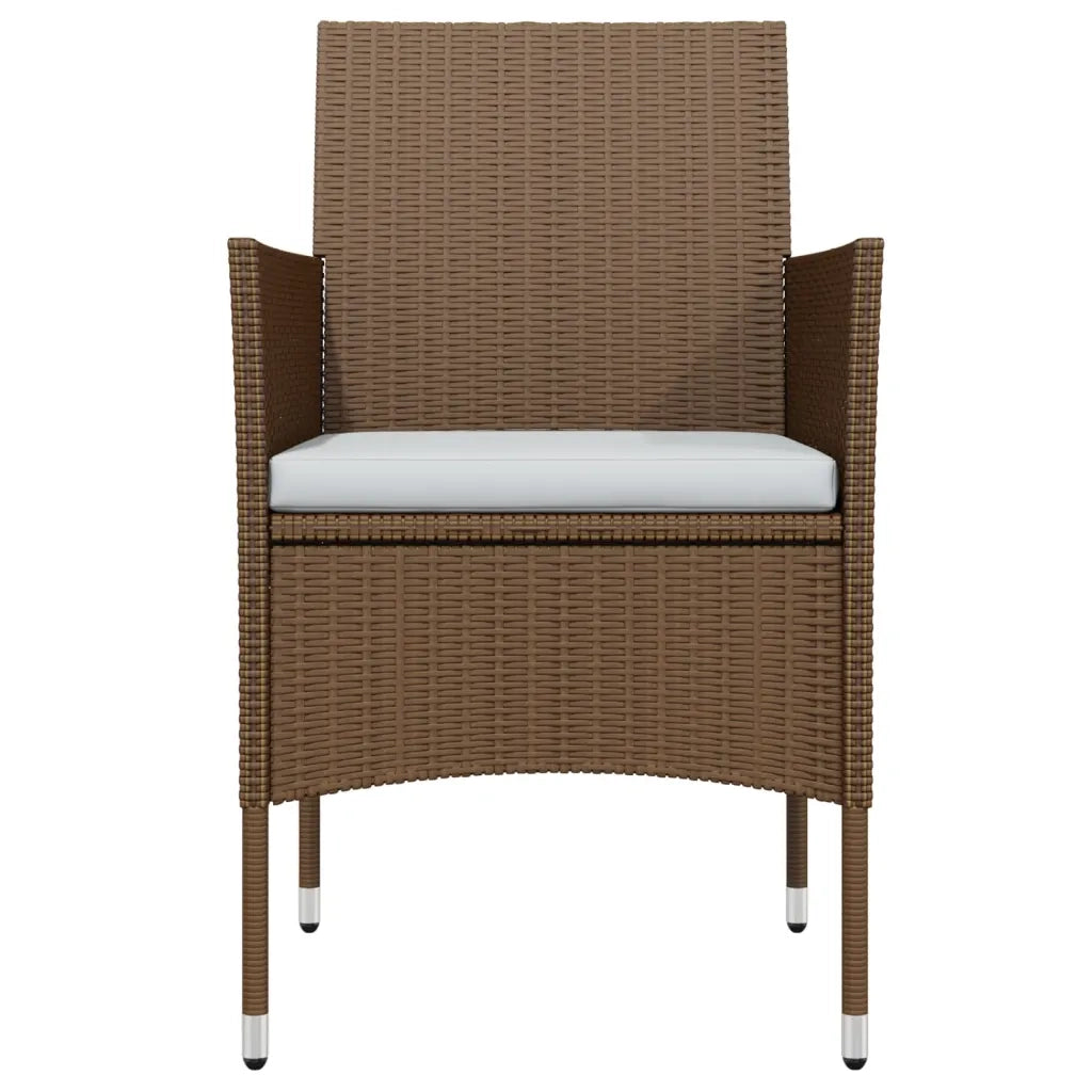 Set da Pranzo da Giardino con Cuscini 9 pz Marrone e Nero 3099322