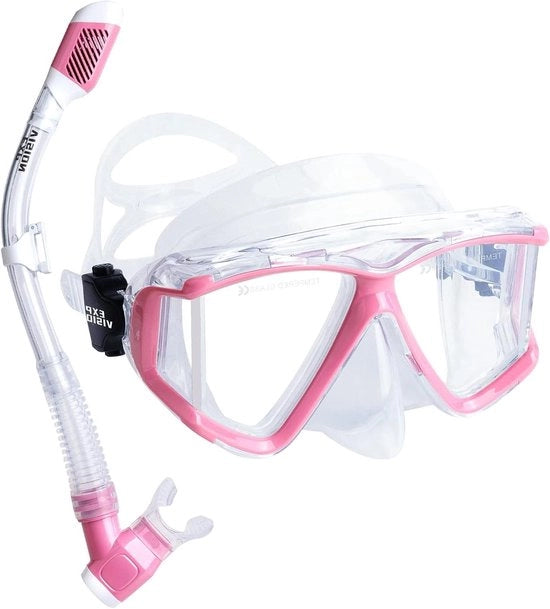 Set di snorkeling per adulti - Maschera anti-condens professionale con tubo di snorkeling secco